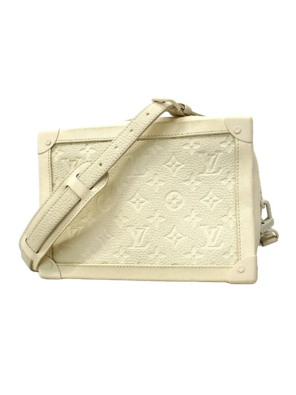 Louis Vuitton Shoulder Bag Monogram Taurillon Soft Trunk Blanc